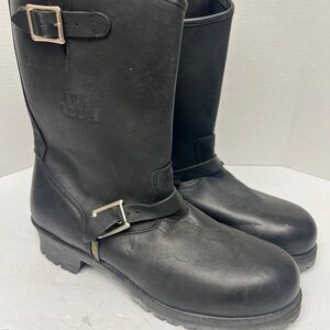 Gear Box Men's Black Leather Boots